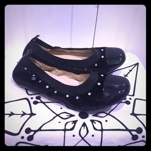 Naturino girls black ballerina shoes sz 33 (1)